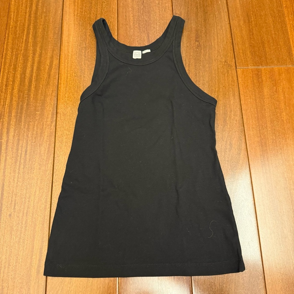TOTEME Curved Ribbed Stretch Organic Cotton Jersey Tank Top size medium